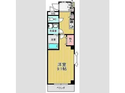 COSMOS COURT(1K/1階)の間取り写真