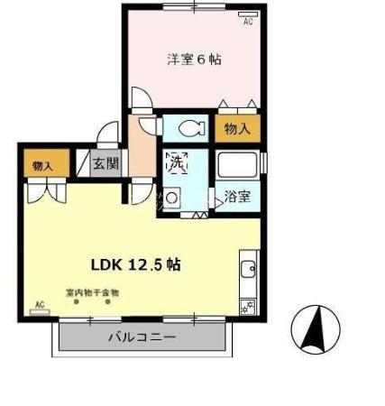 エストハウス(1LDK/2階)の間取り写真