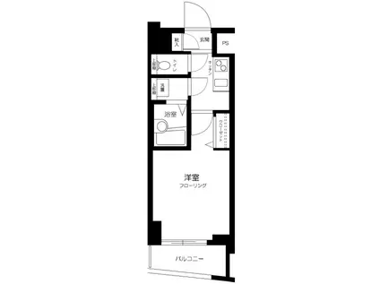 スカイコート後楽園ウエスト(1K/8階)の間取り写真