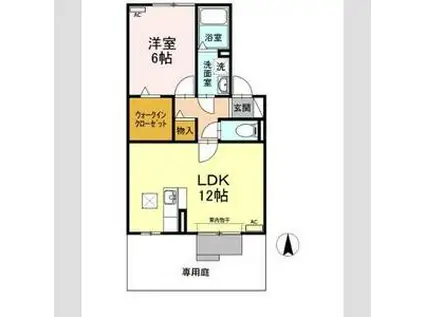 アネックス横井(1LDK/1階)の間取り写真