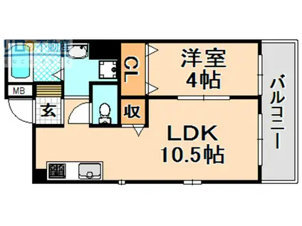アリスコート伊丹中央(1LDK/2階)の間取り写真