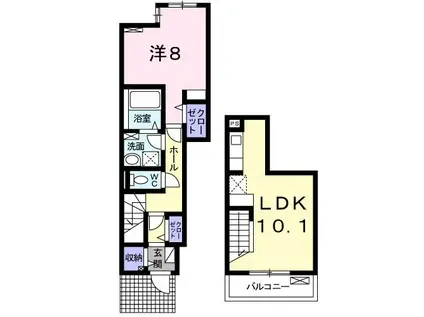 メゾン・デュ・ベル・アルブル(1LDK/1階)の間取り写真