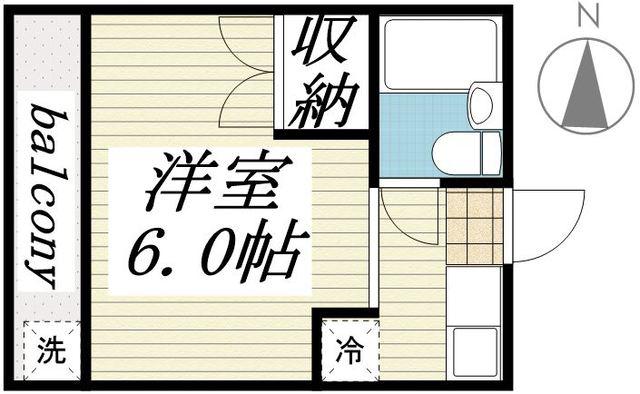サンアベニュー師岡(1K/2階)の間取り写真