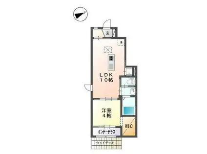 ジョイフルA棟(1LDK/1階)の間取り写真