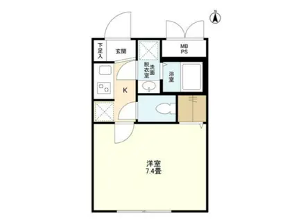 ウェルスクエアイズム蒲(1K/3階)の間取り写真