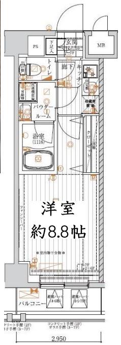 レガリス目白学習院下(1K/3階)の間取り写真
