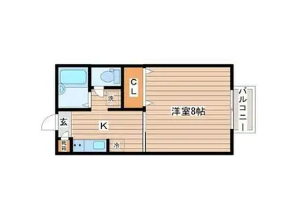 シャンピア菅野 B(1K/2階)の間取り写真