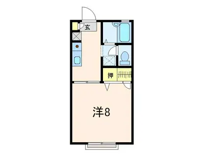 エスポルトハイツ桜並木(1K/1階)の間取り写真