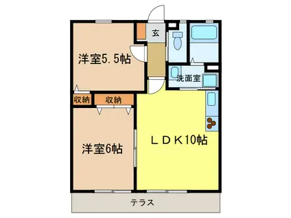 エスポワールII(2LDK/1階)の間取り写真