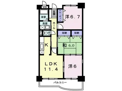 アトリウムコーツ(3LDK/4階)の間取り写真