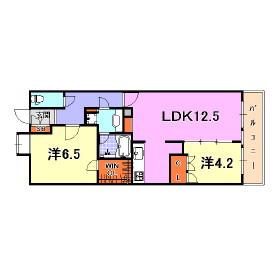 アーバネックス三宮磯辺通(2LDK/14階)の間取り写真