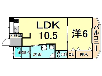 丸永マンション(1LDK/2階)の間取り写真
