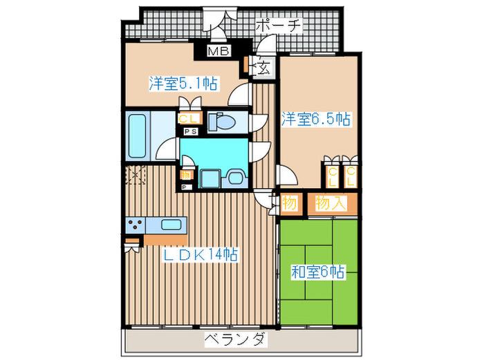 ナイスパークフィールド小鶴新田(3LDK/10階)の間取り写真