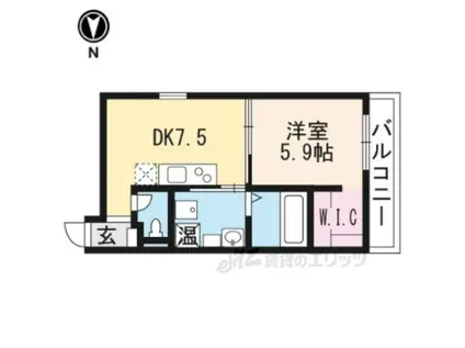 ROYALSTAGE神宮丸太町(1DK/1階)の間取り写真