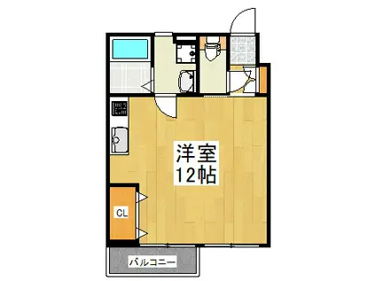 リヴェール(ワンルーム/1階)の間取り写真