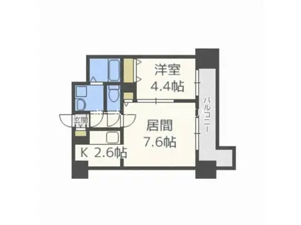 レジディア札幌駅前(1LDK/6階)の間取り写真