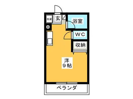 近鉄山田線 宮町駅 徒歩7分 2階建 築28年(ワンルーム/1階)の間取り写真