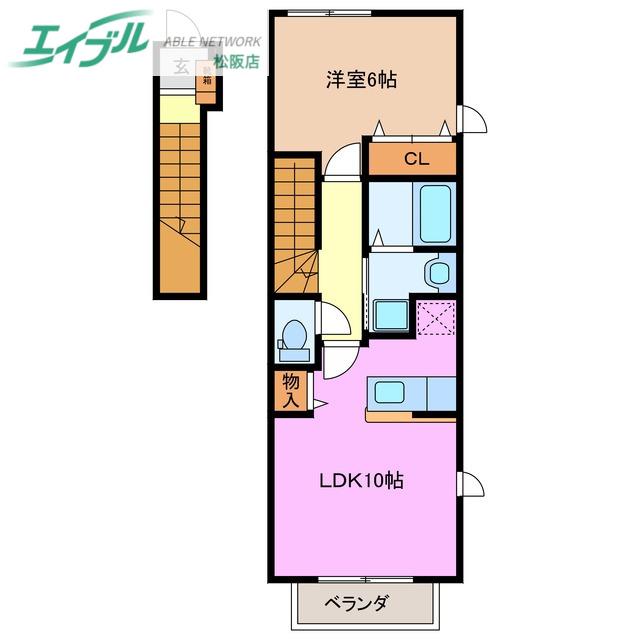 パラッツォ(1LDK/2階)の間取り写真