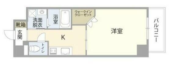 レガーロ賀来(1K/4階)の間取り写真