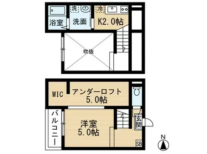 グレイス(ワンルーム/1階)の間取り写真