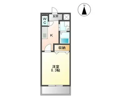 フィオーレ崎岡(1K/1階)の間取り写真