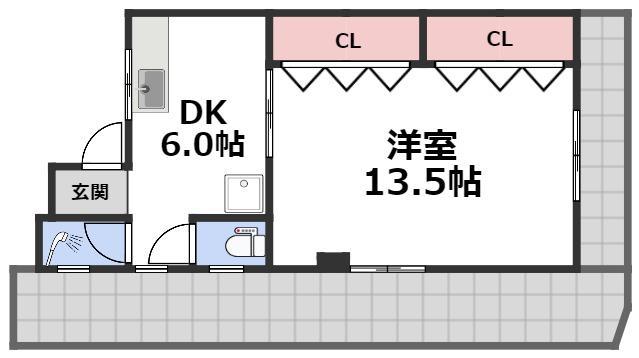 アレーズコート(1DK/3階)の間取り写真