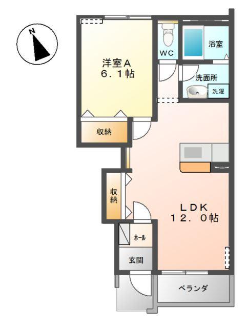 アンジュ(1LDK/1階)の間取り写真