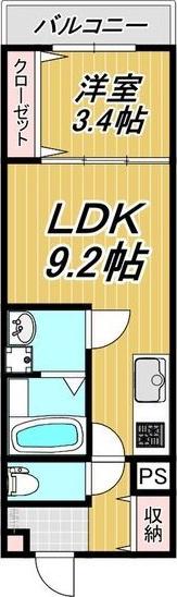 LE COCON 一宮IX(1LDK/1階)の間取り写真