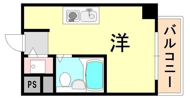 ハーバーヒル大倉山(1K/2階)の間取り写真