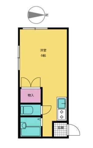 南台ハウス(1K/1階)の間取り写真