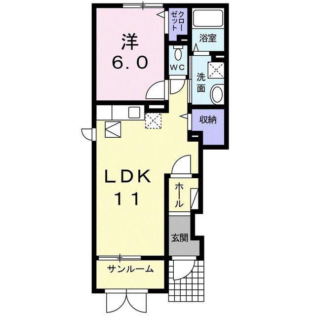 ヴィラ清四郎(1LDK/1階)の間取り写真