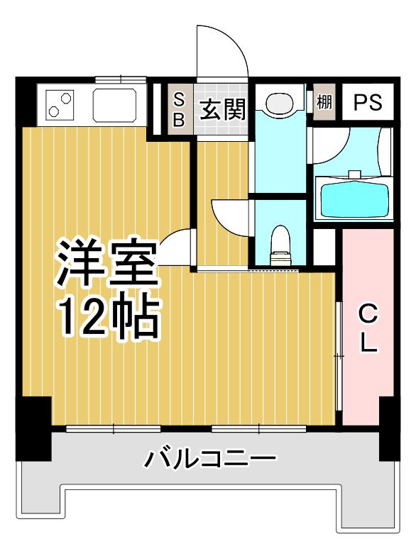 コンフィメゾン中山寺(ワンルーム/2階)の間取り写真