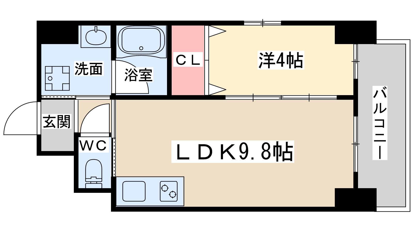 ティーズガーデン(1LDK/6階)の間取り写真