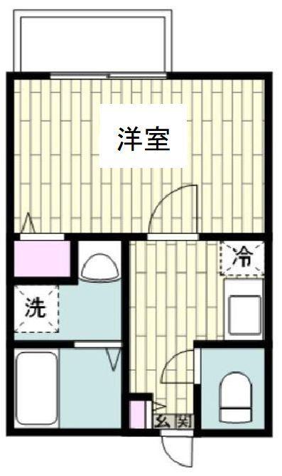 フルセイル古淵III(1K/2階)の間取り写真