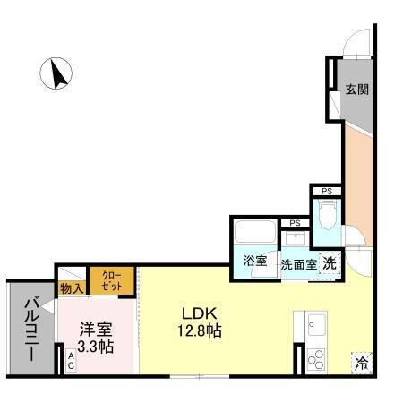 レジェンドワコー中央(1LDK/2階)の間取り写真