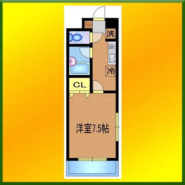 TOWN COURT柳沢(1K/2階)の間取り写真