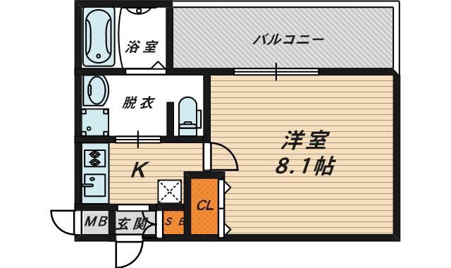 プレサンス大阪城公園 ファーストシート(ワンルーム/8階)の間取り写真