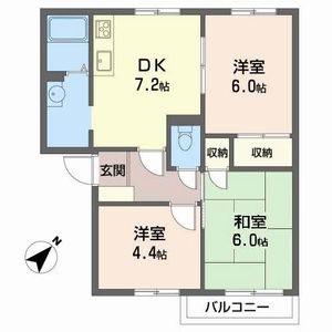 JAファミールハイツ(3DK/1階)の間取り写真