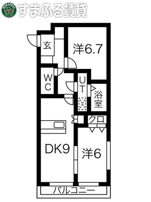 マンションISHIHARA(2LDK/3階)の間取り写真