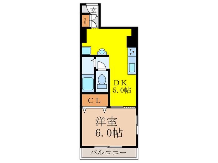 シャンボール第2新大阪(1DK/3階)の間取り写真