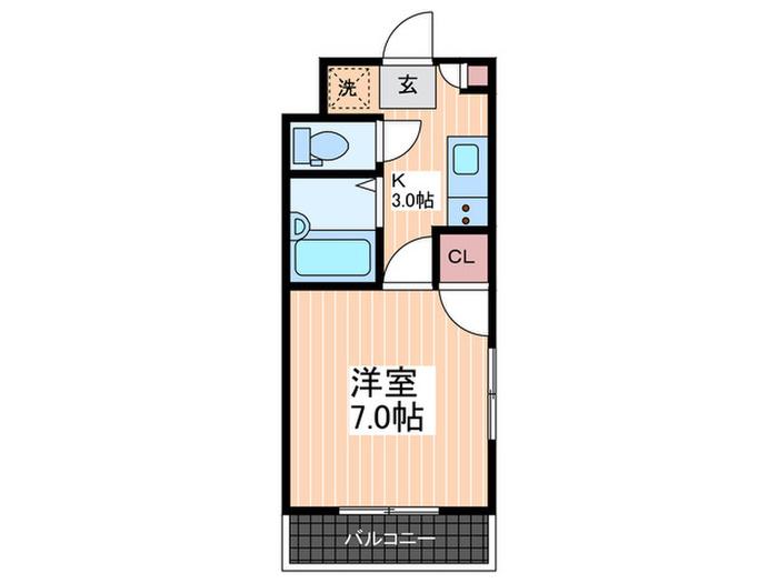 フルリール宮島口(1K/3階)の間取り写真