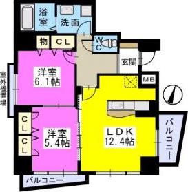 プレミールホサカ(2LDK/7階)の間取り写真