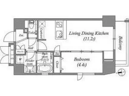 オーパスホームズ大泉学園I(1LDK/8階)の間取り写真