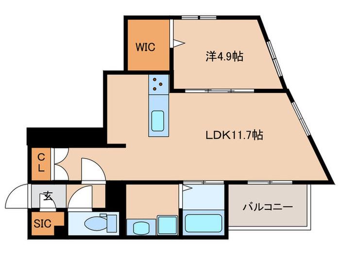 QUADOR CONTIGO平和(1LDK/1階)の間取り写真