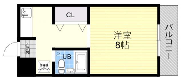 ハイツ桃山(ワンルーム/2階)の間取り写真