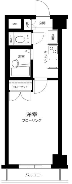 カテリーナ市ヶ谷(1K/3階)の間取り写真