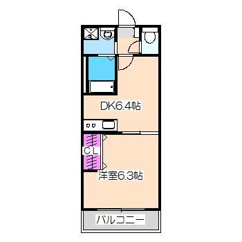 PRANDREIII(1DK/1階)の間取り写真