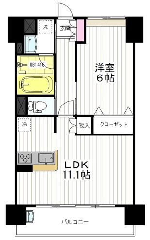 アモローソ仙台駅東(1LDK/7階)の間取り写真