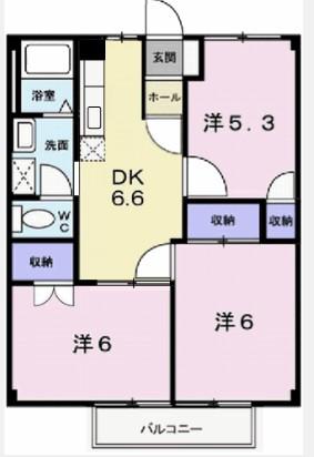 サンビレッヂ野里(3DK/2階)の間取り写真