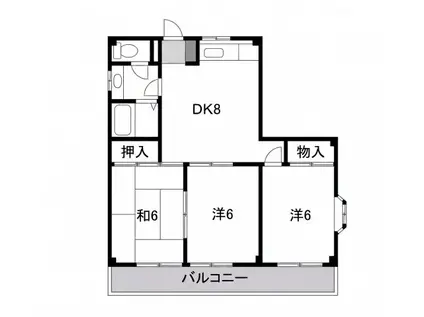 フローラルパレス山本(3DK/1階)の間取り写真